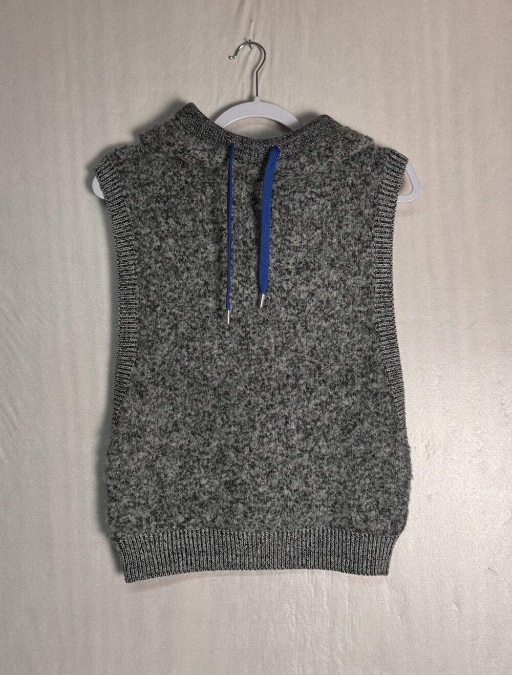 Ramy Brook Après Womens Gray Boucle Hooded Sweater Vest Wool Alpaca Cozy Luxe M
